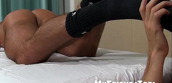  Bearded homo craves for someone to worship and lick his feet